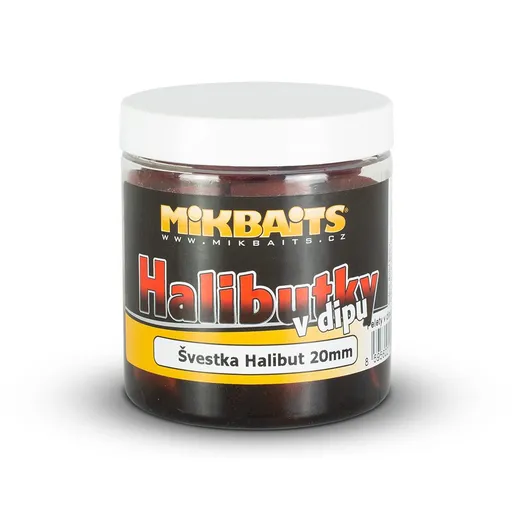 Mikbaits Halibutky v dipu 250ml - Česnek medium 14mm,Mikbaits Halibutky v dipu 250ml - Česnek medium 14mm