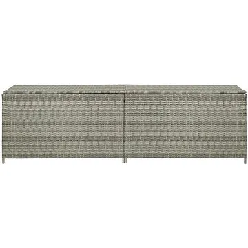 SHUMEE Zahradní úložný box, polyratan 200 x 50 x 60 cm šedý (46476)