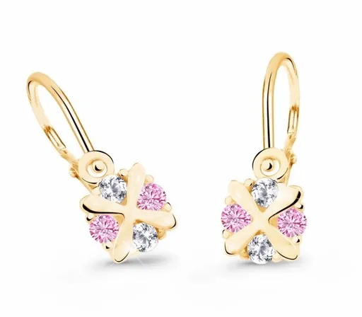 Cutie Jewellery Zlaté dětské náušnice C2153-10-X-1 růžová