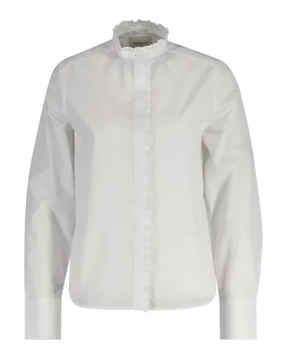 KOŠILE GANT REG SOLID FRILL DETAIL SHIRT WHITE