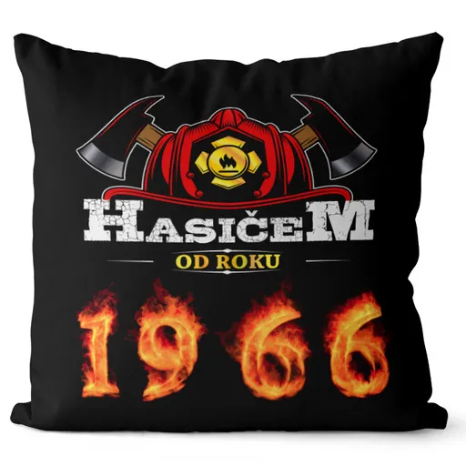 Polštář Hasičem od roku (Velikost: 40 x 40 cm, rok: 1966)
