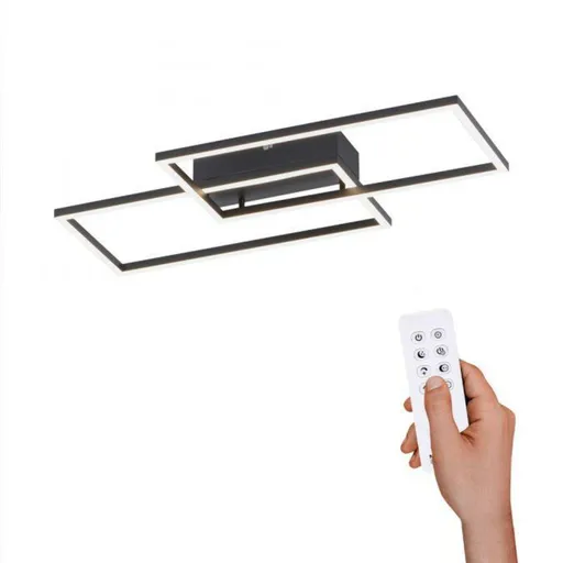 LEUCHTEN DIREKT is JUST LIGHT LED stropní svítidlo hranaté v černé s nastavitelou barvou světla a funkcí stmívání 30W 2700-5000K