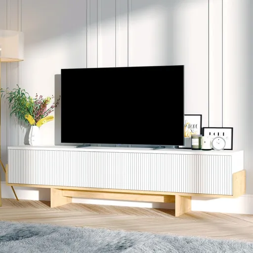 TV stolek Hege - White, Sapphire Oak