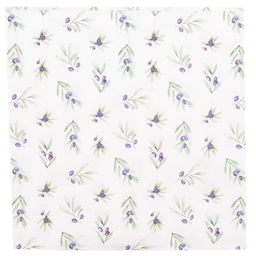Papírové ubrousky s olivami Olive Garden - 33*33 cm (20ks) Clayre & Eef