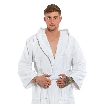 Interkontakt Pánský župan s kapucí 01 white