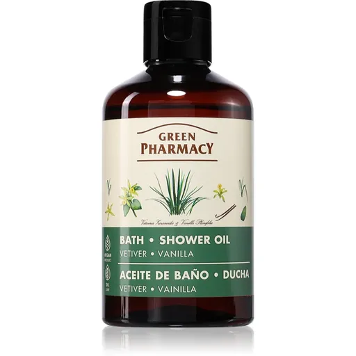 Green Pharmacy Vetiver & Vanilla osvěžující sprchový olej s vanilkou 250 ml