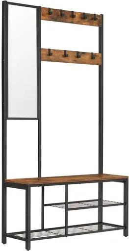 Předsíňová stěna 4v1 s lavicí, botníkem a zrcadlem