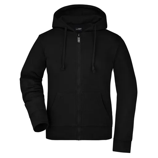 James & Nicholson (Daiber) Dámská mikina na zip s kapucí JN053 - Černá | 2XL