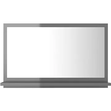 Koupelnové zrcadlo šedé vysoký lesk 60x10,5x37 cm dřevotříska 804570 (804570)
