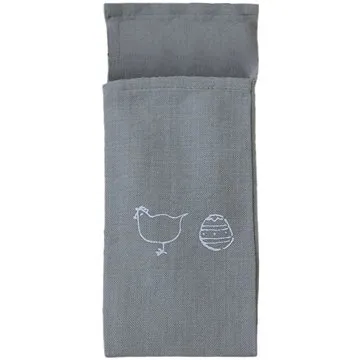 H&D Pouzdro na příbory, tisk velikonoce, 24x8 cm,  šedá (B01233_ZSE)