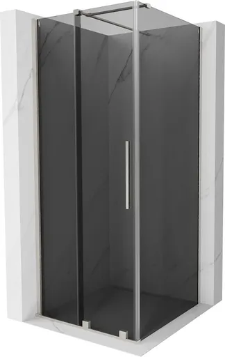 MEXEN/S Velar sprchový kout, posuvné dveře 110 x 110, grafit, nikl kartáčovaný 871-110-110-41-97