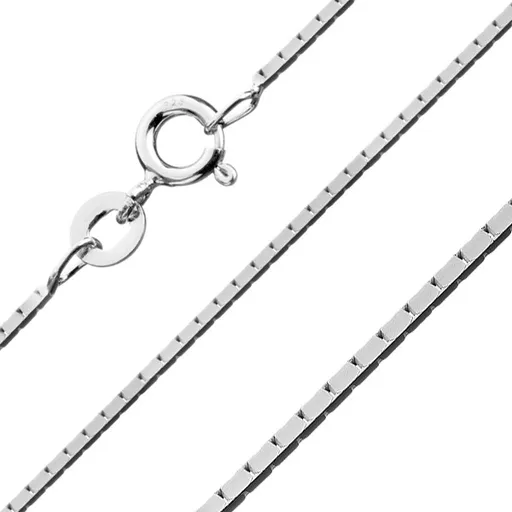 Stříbrný čtverhranný řetízek 925 - spojené obdélníky, 0,8 mm