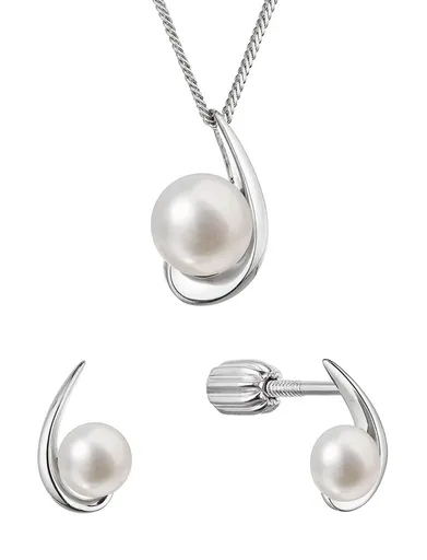 Evolution Group - Pavona Módní sada stříbrných šperků s pravými perlami 29066.1B (náušnice, řetízek, přívěsek)