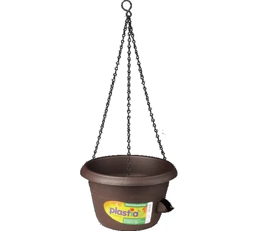 Plastia Samozavlažovací závěsný květináč 25 cm hnědá, pr. 25 cm
