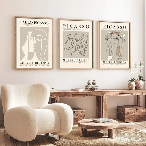 Dekorativní rámovaný obraz z MDF (3 kusy) Huhu256 - 50 x 70