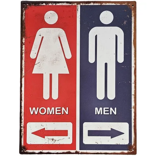 Nástěnná kovová cedule s panáčky Men Women - 25*33 cm Ostatní