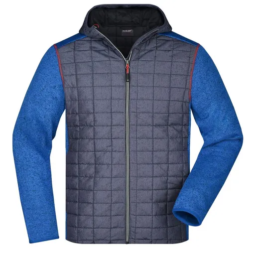 James & Nicholson (Daiber) Pánská hybridní bunda JN772 - Královsky modrý melír / antracitový melír | L