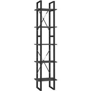 Shumee  s 5 policemi šedá 40×30×175 cm borové dřevo, 3081975 (3081975)