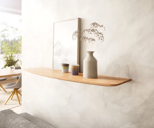 Nástěnná police švýcarská hrana Edge 100 cm přírodní akácie