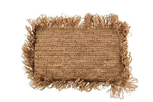 Přírodní lýkový polštář s třásněmi Raffia - 35*10*47 cm J-Line by Jolipa