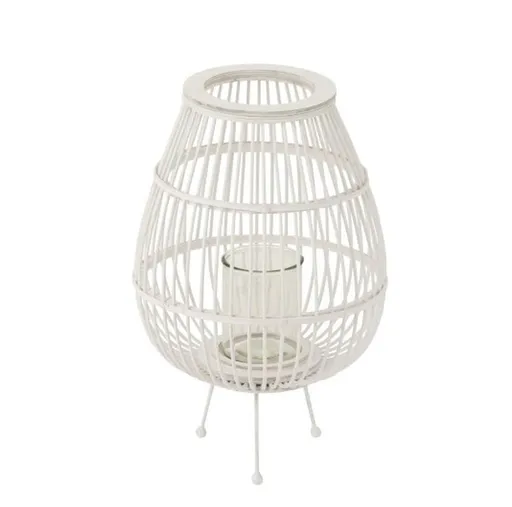 Bílá dřevěná lucerna na nožkách Daya S - Ø 31*47,5 cm J-Line by Jolipa