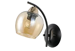 MERRA černá nástěnná lampa 1x40W E27 jantarové stínidlo