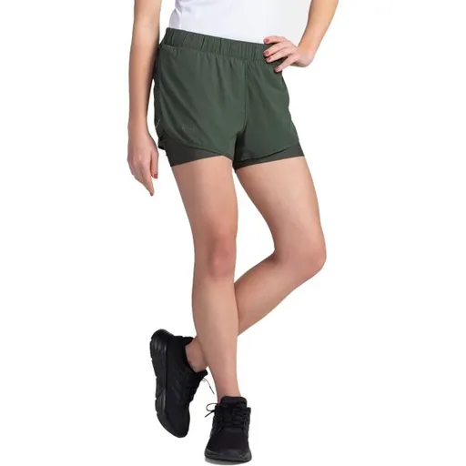 KILPI BERGEN Dámské běžecké šortky, tmavě zelená, velikost