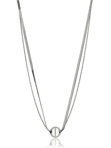 Marc Malone Dvojitý ocelový náhrdelník Skye Silver Necklace MCN24001S