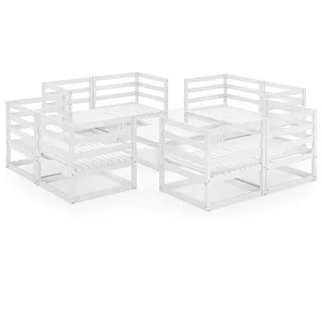 9dílná zahradní sedací souprava bílá masivní borové dřevo , 3075290 (3075290)