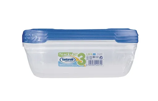 Tontarelli Dóza na potraviny Nuvola obdélníková 1,15 l 3 ks modrá
