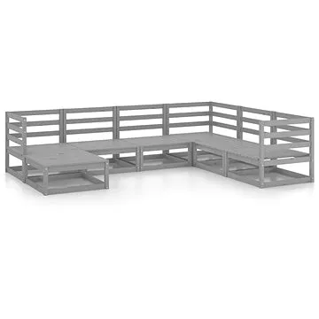 7dílná zahradní sedací souprava šedá masivní borovice, 3075706 (3075706)