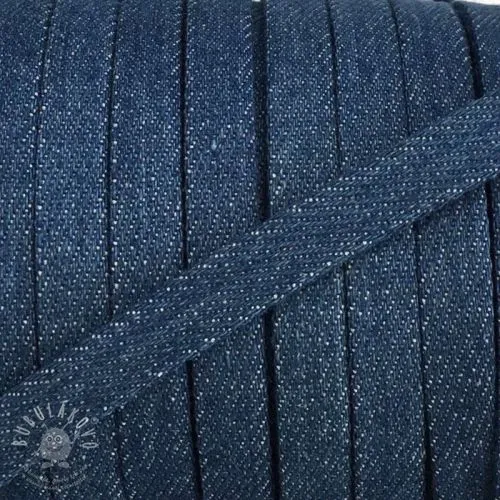 Bavlnená šnůra plochá 10 mm Denim blue