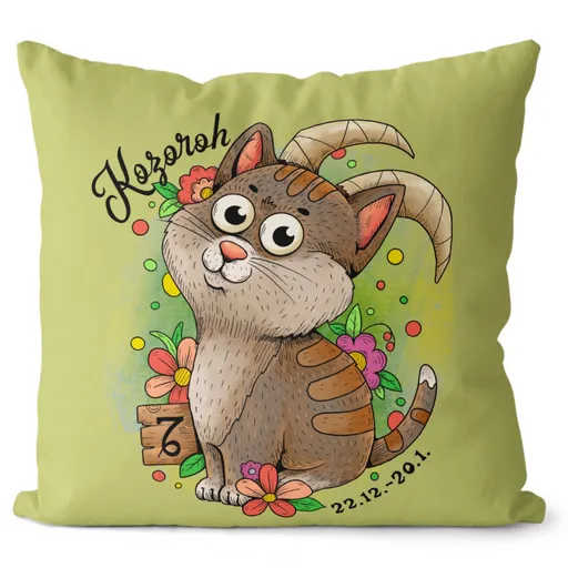Polštář Kočičí znamení – kozoroh (Velikost: 55 x 55 cm)