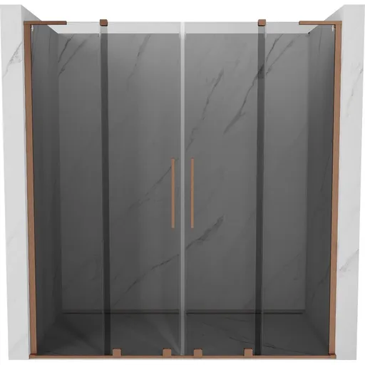 MEXEN/S Velar L Duo posuvné sprchové dveře 180, grafit, měď kartáčovaná 871-180-003-42-65