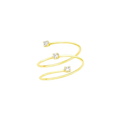 Liu Jo Designový pozlacený otevřený prsten se zirkony LJ2490M 58 mm