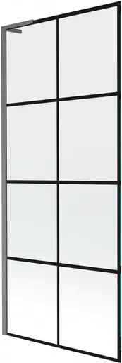 MEXEN/S Next L vanová zástěna FIX 80 x 150, černá vzor,  grafit kartáčovaná 895-080-000-03-77-66