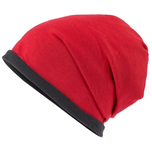 Myrtle Beach (Daiber) Čepice Single Beanie MB7131 - Červená / tmavě šedá