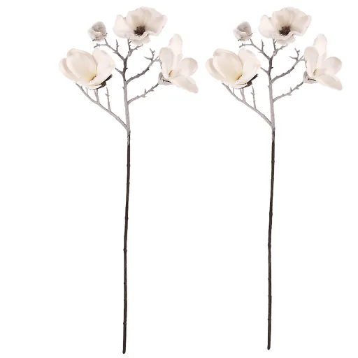Sada květin Magnolie, 2 ks, bílá se zasněžením