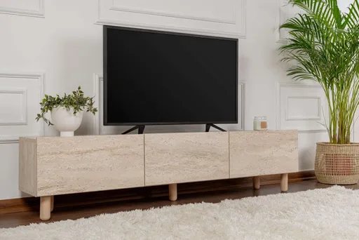 TV stolek Alvin - Travertine