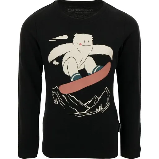 ALPINE PRO CREWO Dětské triko, černá, velikost 152-158