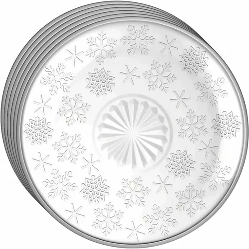 Altom Sada 6 skleněných dezertních talířů Snowflakes 17,5 cm