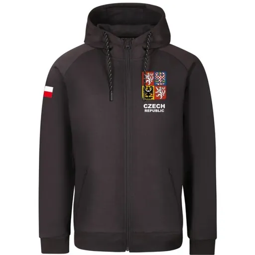 PROGRESS CZ HOODY ZIP MAN Pánská mikina pro fanoušky, tmavě šedá, velikost