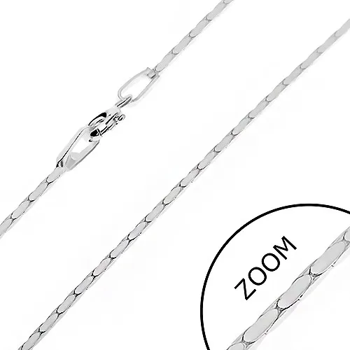 Řetízek ze stříbra 925 - hranatý pás oválů, 1 mm