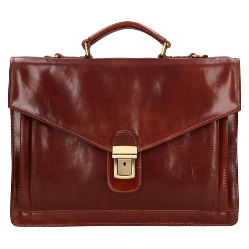 Pánská kožená aktovka Italia Tores - hnědá