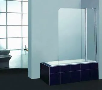 H K Vanová zástěna PURE V2 120x140 dvoudílná s pevným dílem, čiré sklo PUREV2120