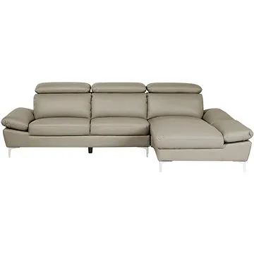 Šedo-béžová taupe kožená rohová BELIANI FARILA (beliani_85476)