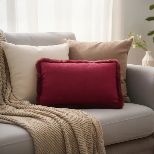 Dekorační polštář z manšestru Teddy, 30 x 50 cm, bordó