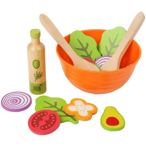 Small foot Wooden Salad Making Set sada hraček ze dřeva 2 y+ 15 ks