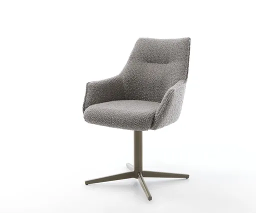 Jídelní židle Alja-Flex s područkami bouclé stříbrno-šedá