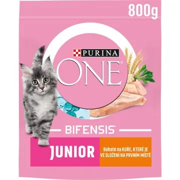 Purina ONE Bifensis Junior s kuřecím a celozrnnými obilovinami 800 g (8445290248039)